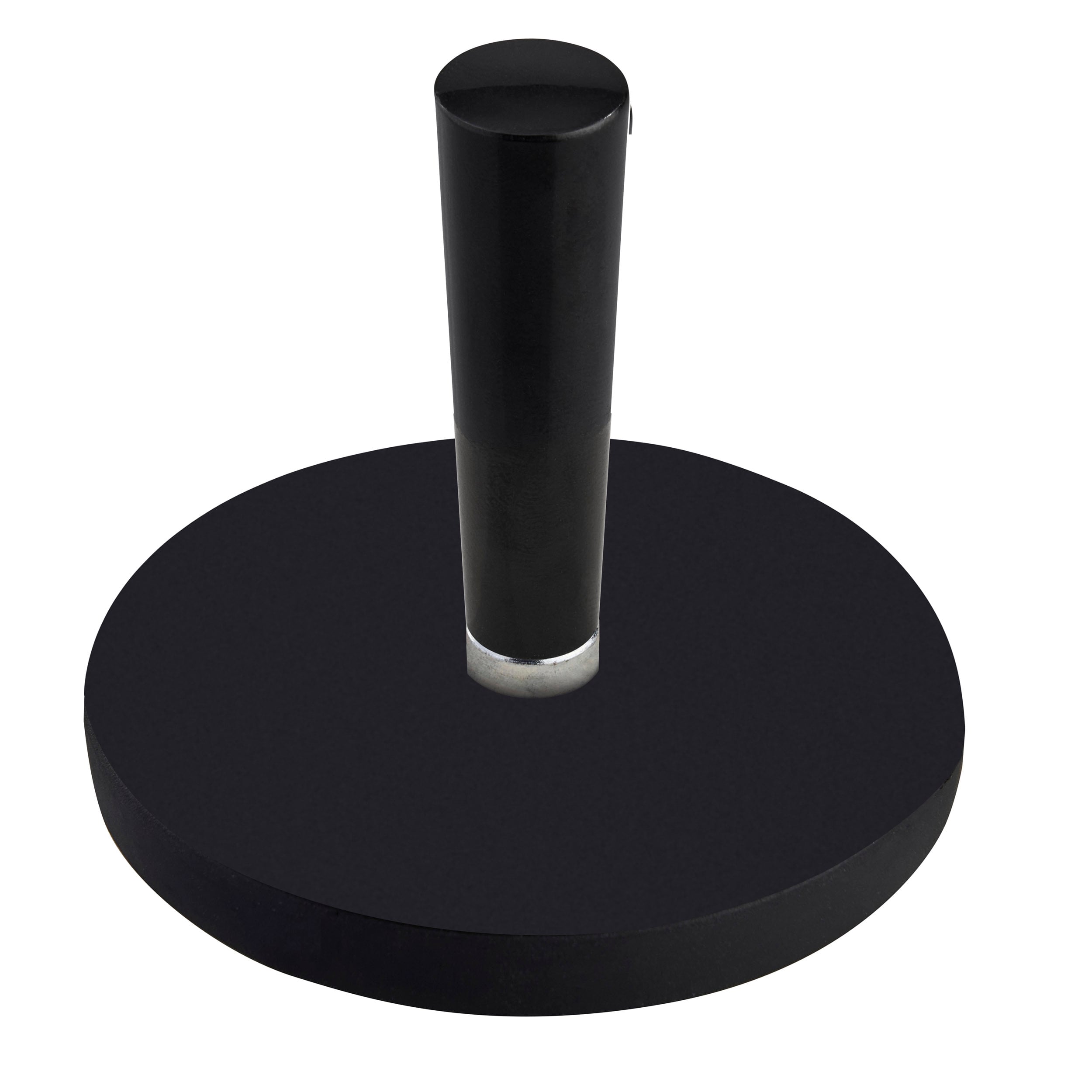Gummierte Magnete mit Griff 66 mm | schwarz | mit Gewindebuchse, Neodym|Gummi|Stahl