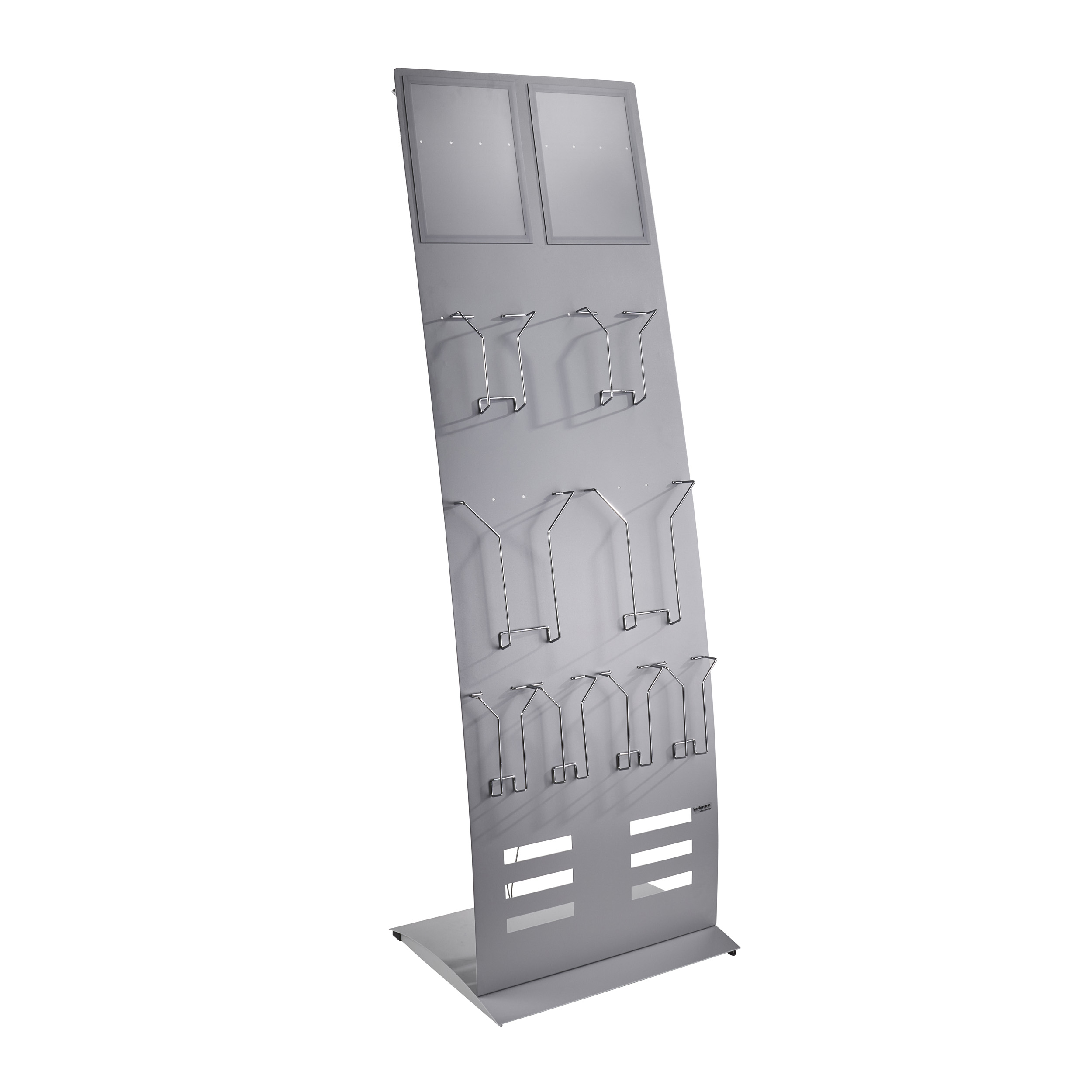 Broschürenständer TEC-ART Ständer breit mit Magnetrahmen und Prospektfächern, Metall|Hart-PVC, silber