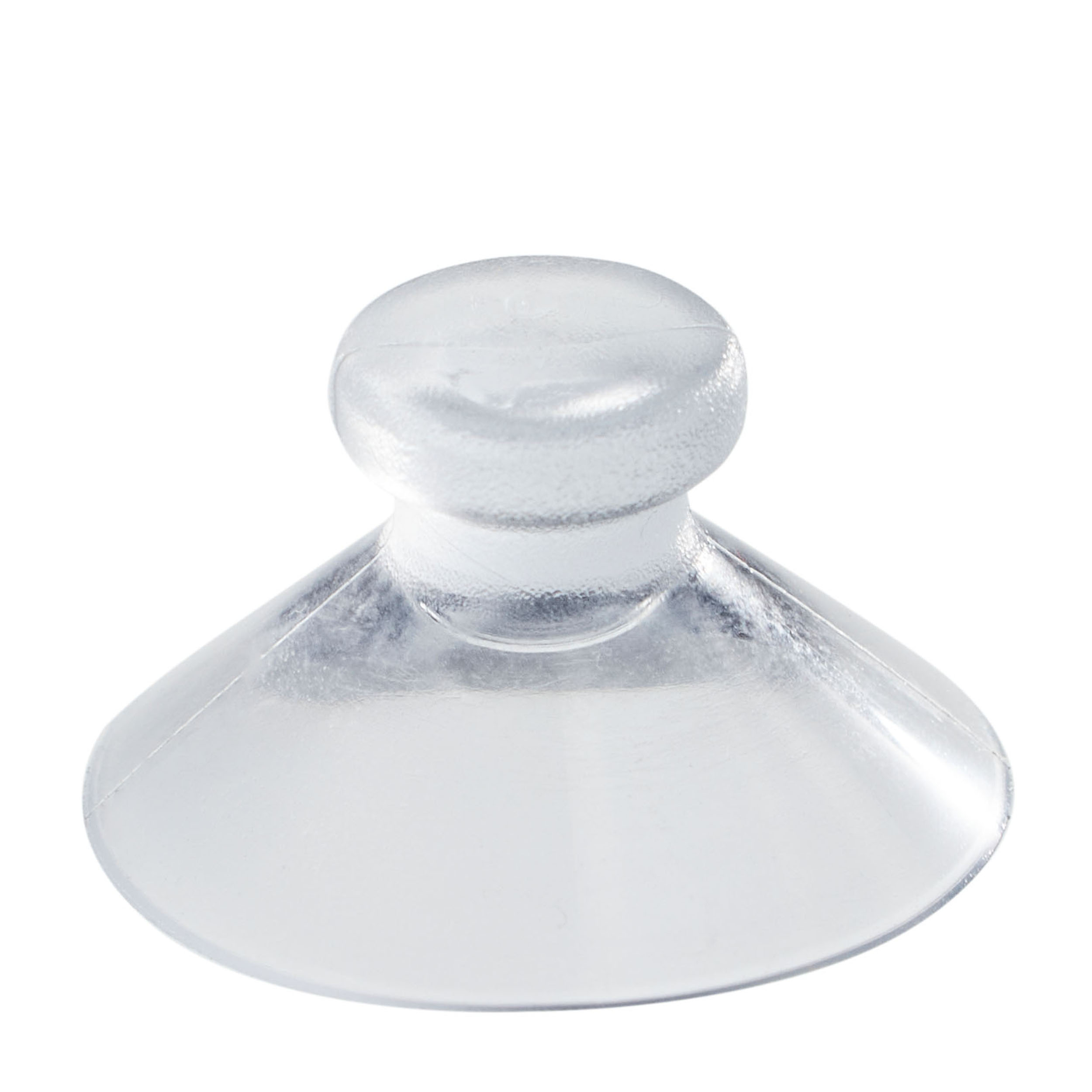 100 Saugnäpfe, ø = 20 mm, mit kleinem Kopf, transparent, Weich-PVC, Halsdurchmesser 3,5 mm, Kopfdurchmesser 6,5 mm