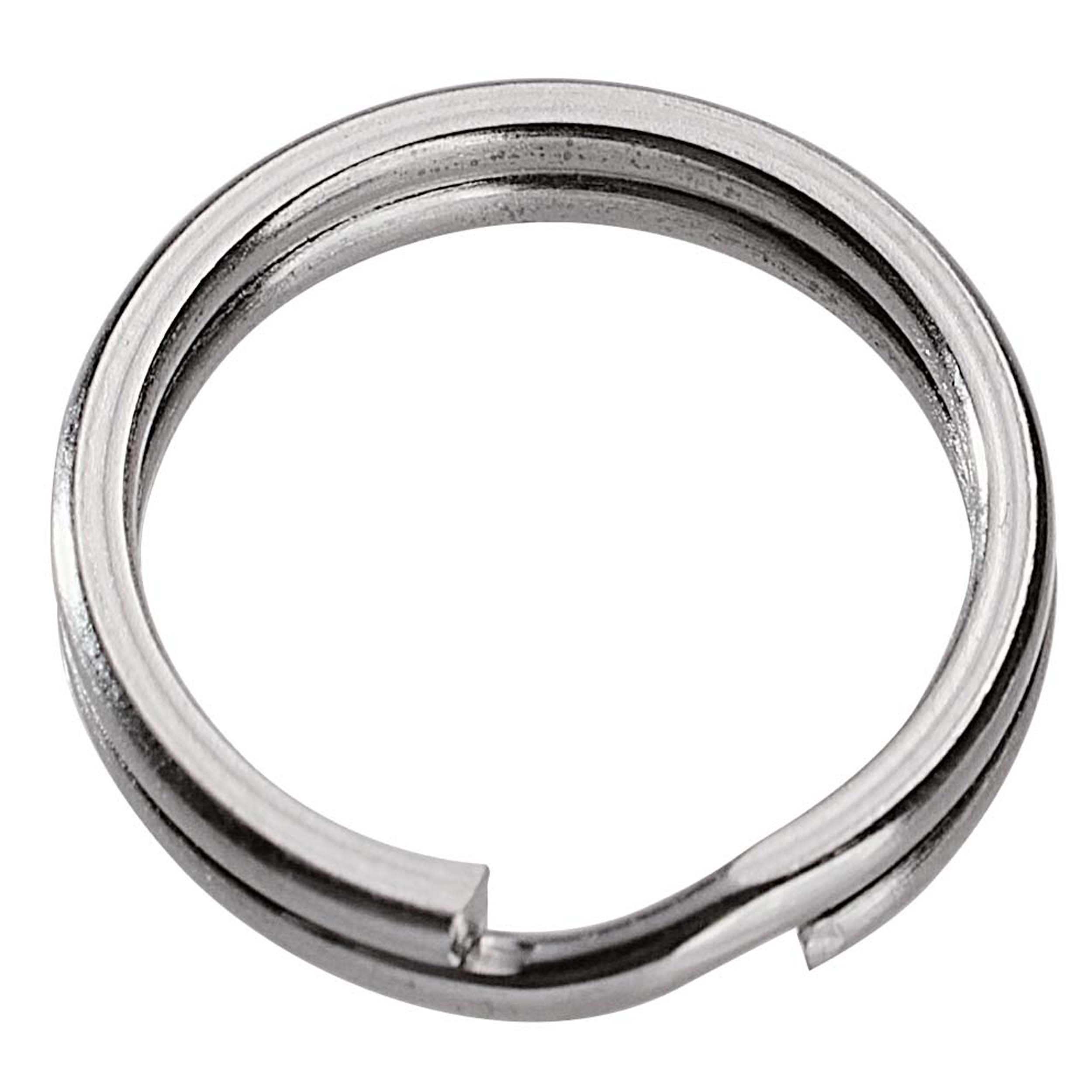 100 Schlüsselringe, vernickelt, flach 15 mm, Metall, silber