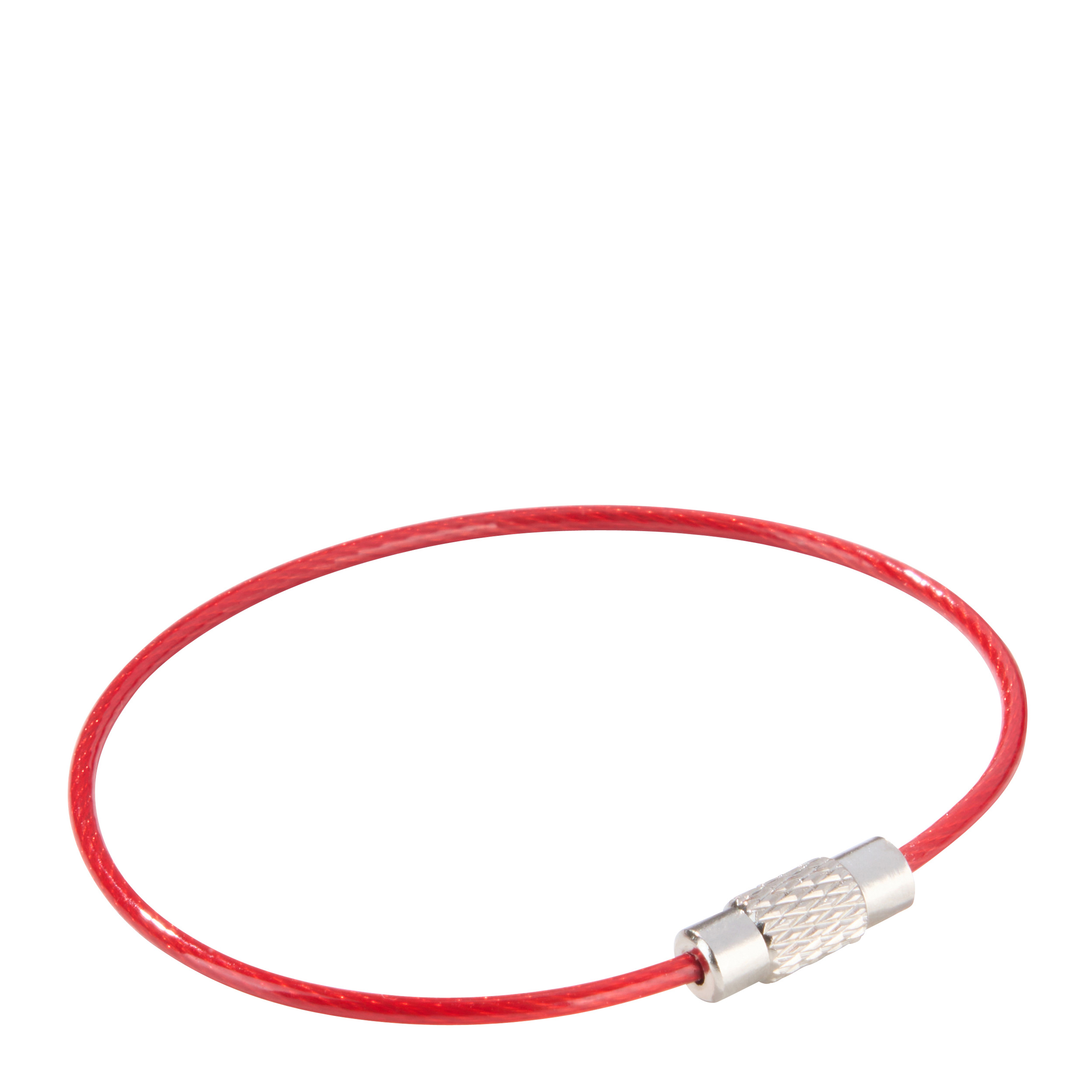 10 Drahtseilverbinder mit Drehverschluss, farbig ummantelt rot | 150 mm, Edelstahl