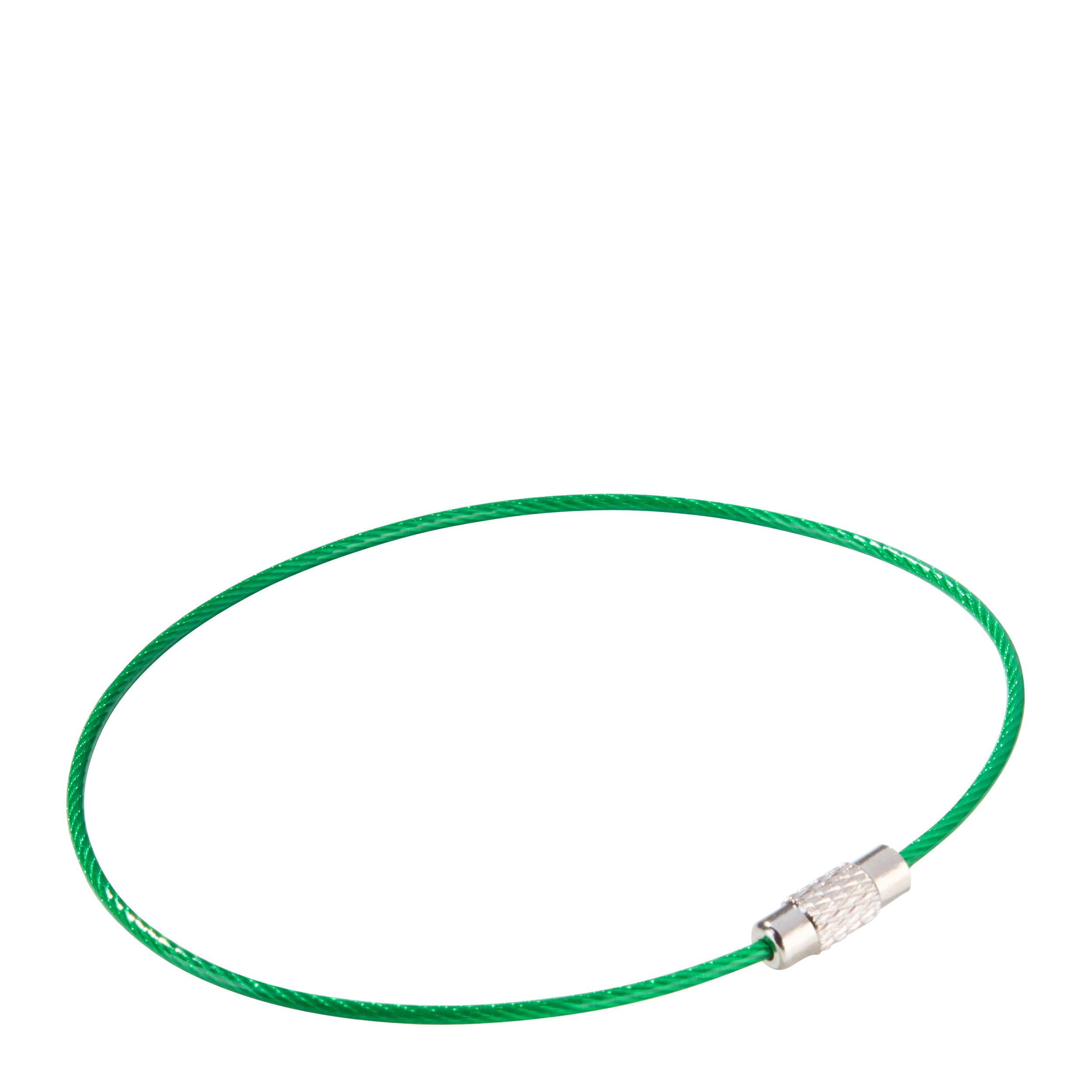 10 Drahtseilverbinder mit Drehverschluss, farbig ummantelt grün | 220 mm, Edelstahl