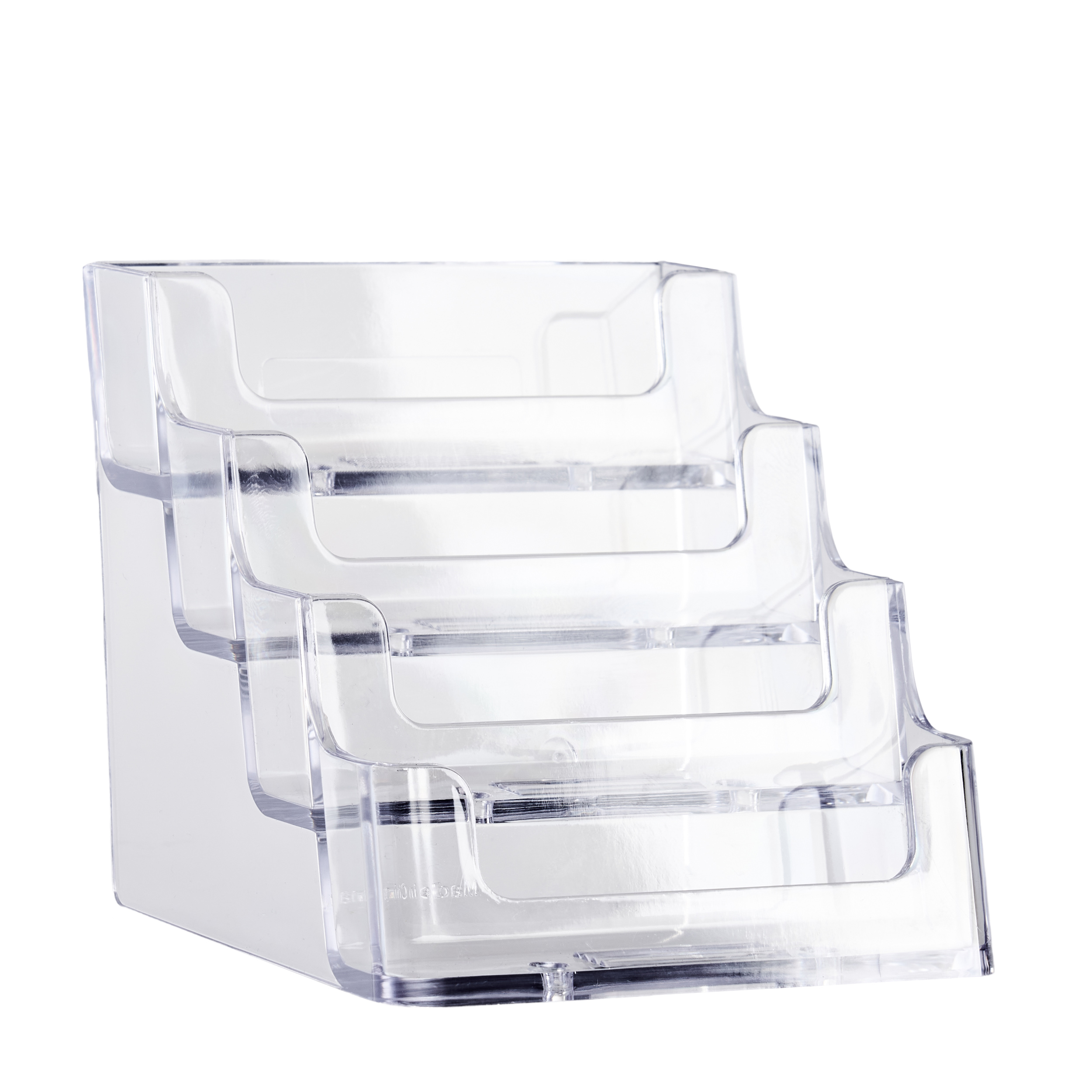 Visitenkartenhalter Transparent Mit 4 Fächern - Perfekt Für Empfang, Theke & Messen