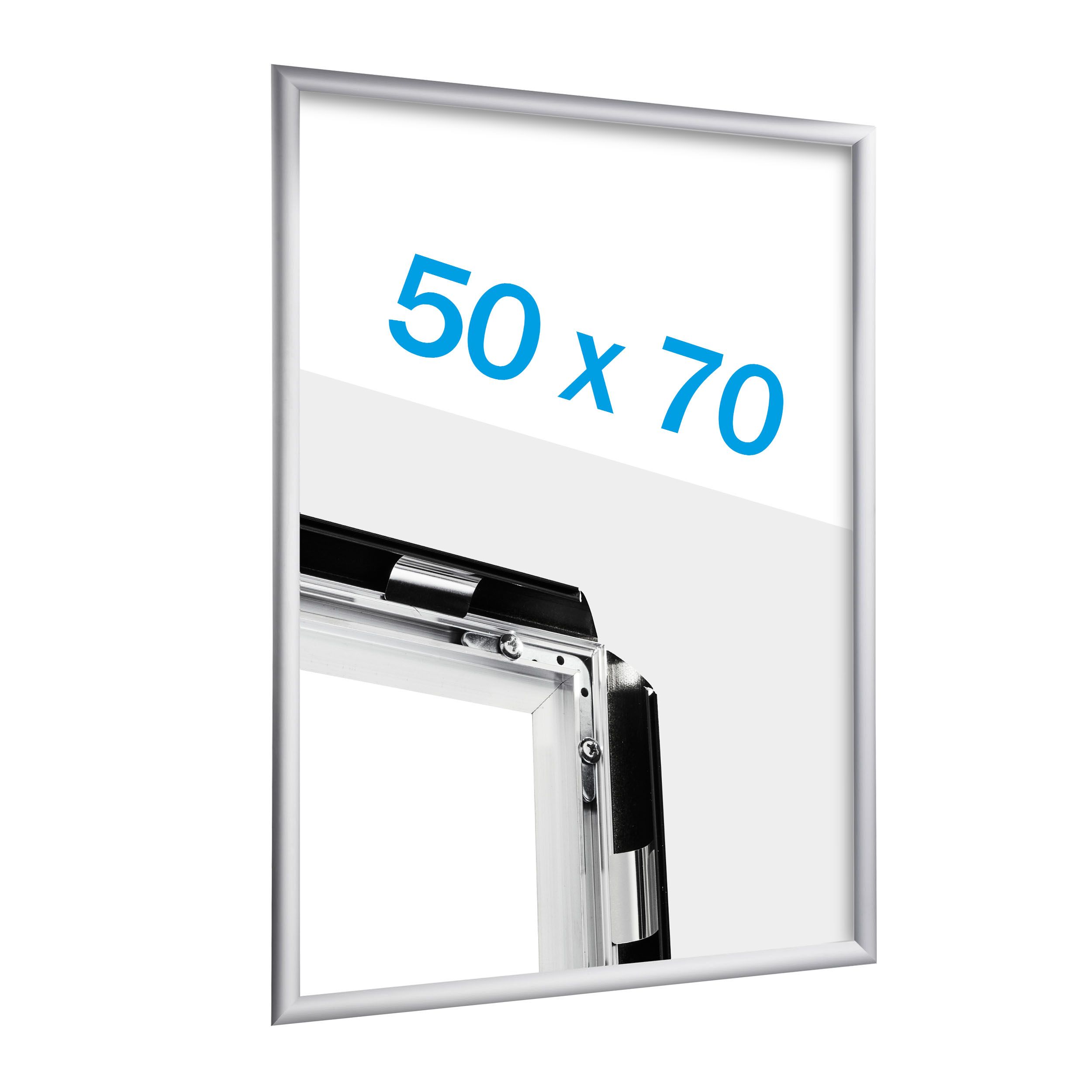 Klapprahmen B2 Standard silber | 25 mm | Gehrung, Aluminium