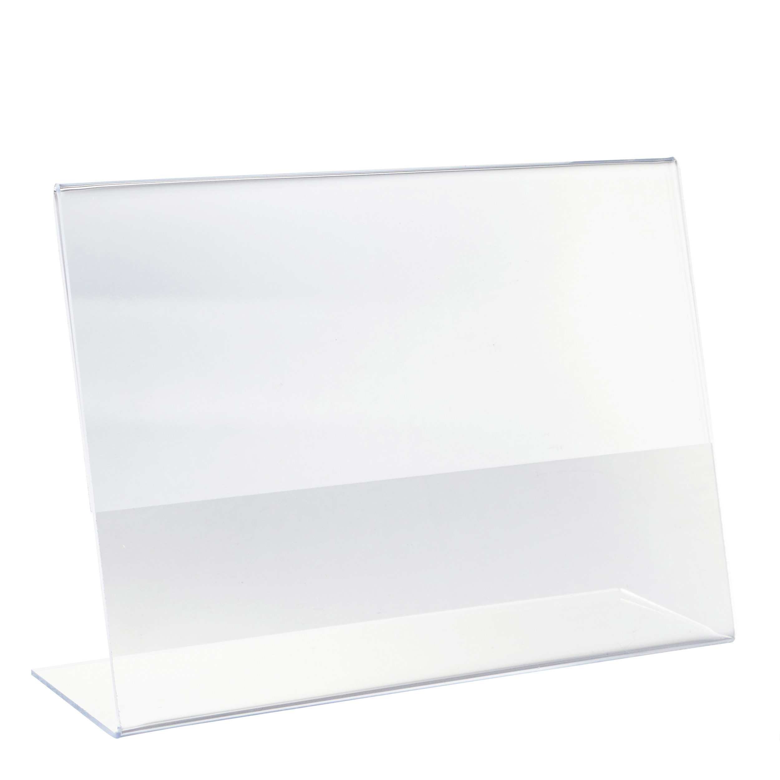 L-Aufsteller, für Inhalt A6, Querformat, Polystyol, transparent, PS