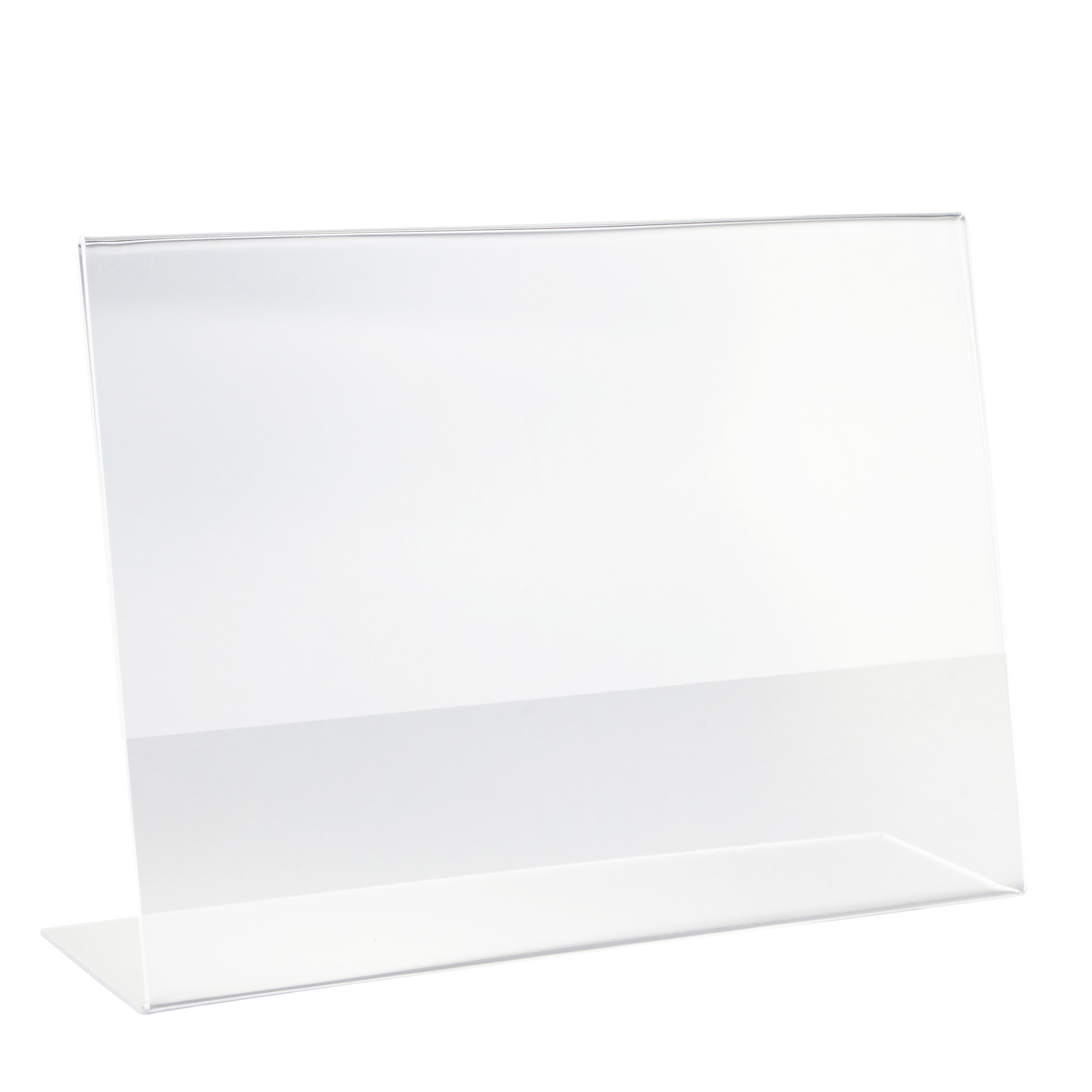 L-Aufsteller, für Inhalt A5, Querformat, Acryl, transparent, Acryl (PMMA)