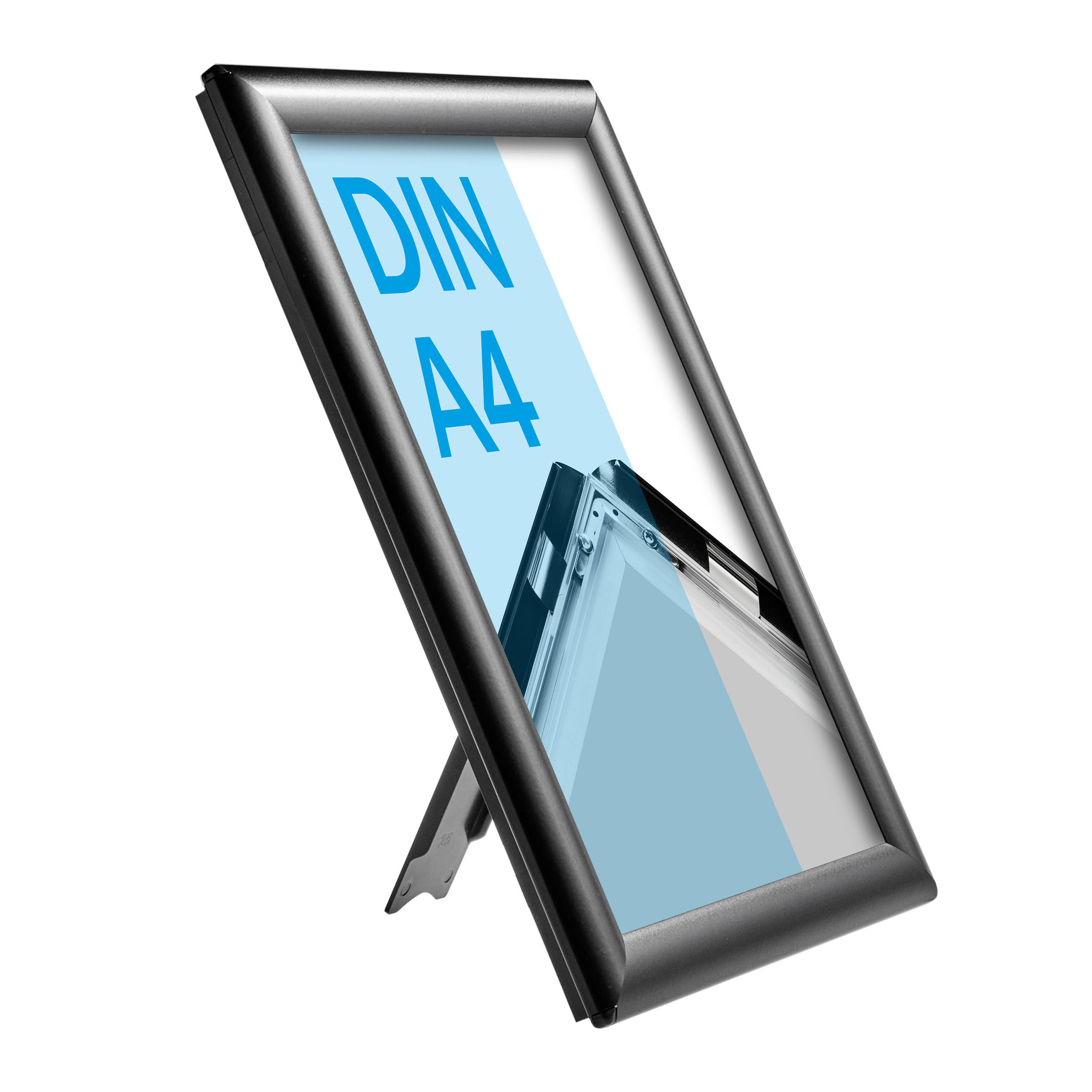 Klapprahmen A4 Opti Frame schwarz | 25 mm, Aluminium|ABS-Kunststoff