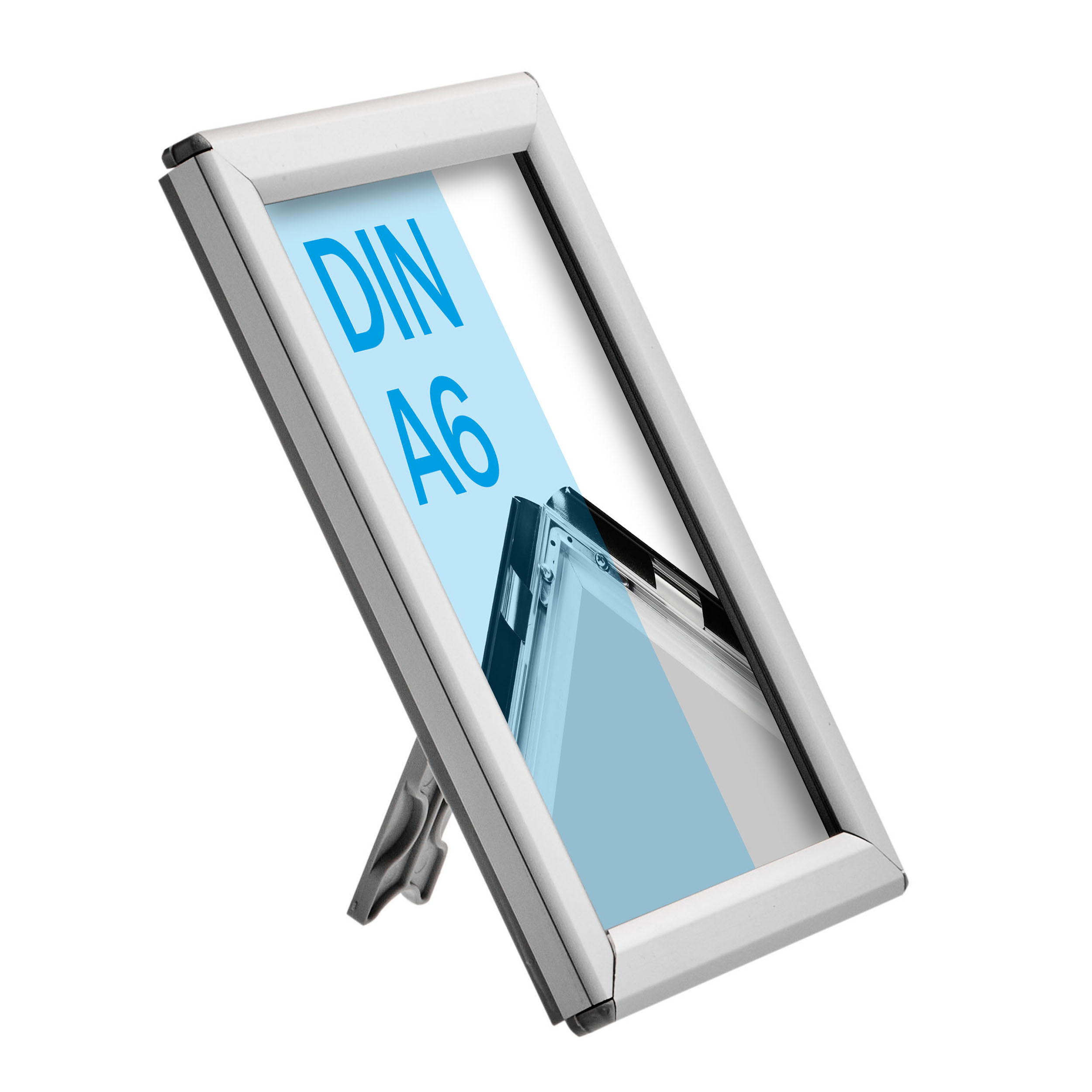 Klapprahmen A6 Opti Frame, mit Rückenstütze silber, Aluminium|ABS-Kunststoff