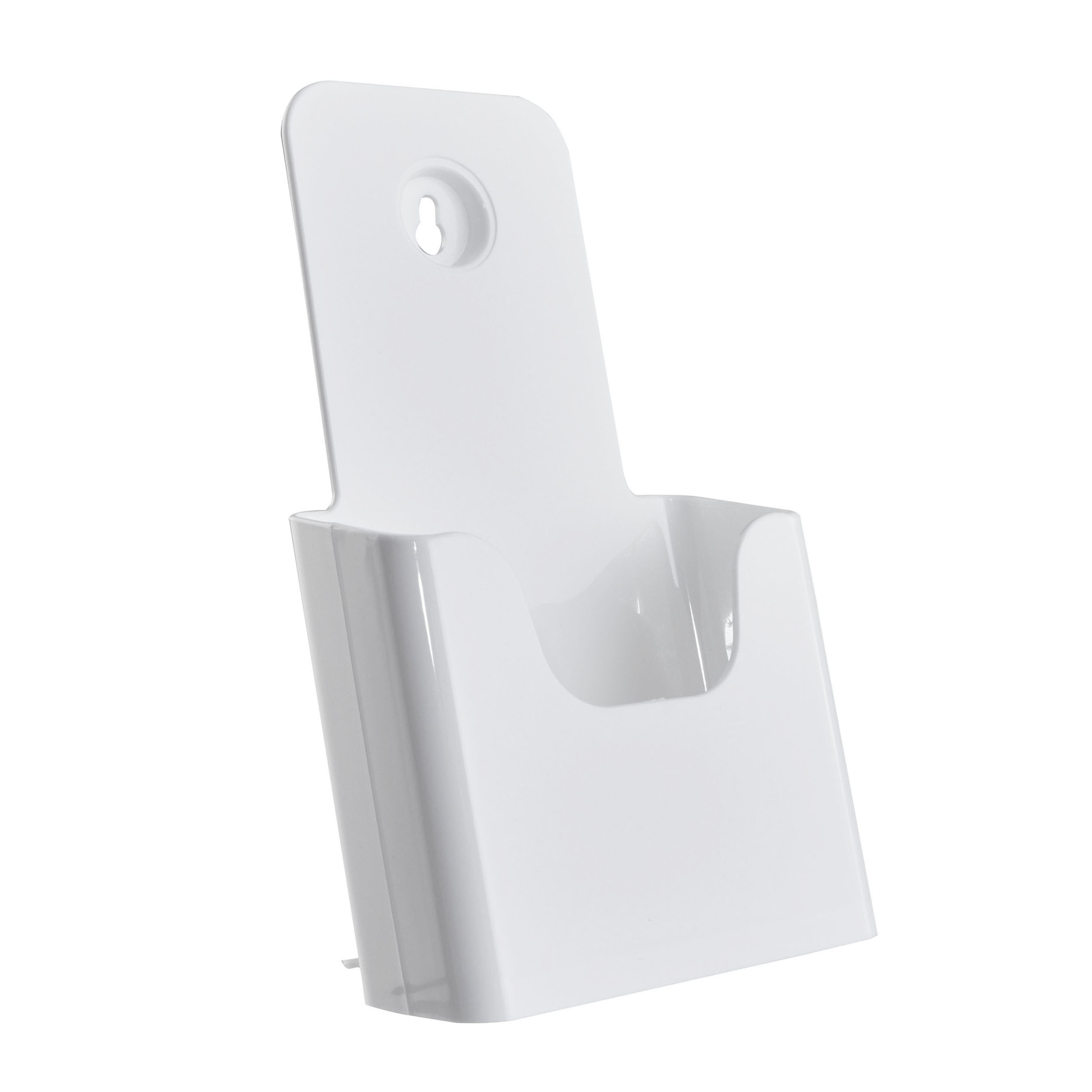 Prospekthalter, für Inhalt DIN lang, 1 Fach, Hochformat, Polystyrol, weiß, PS