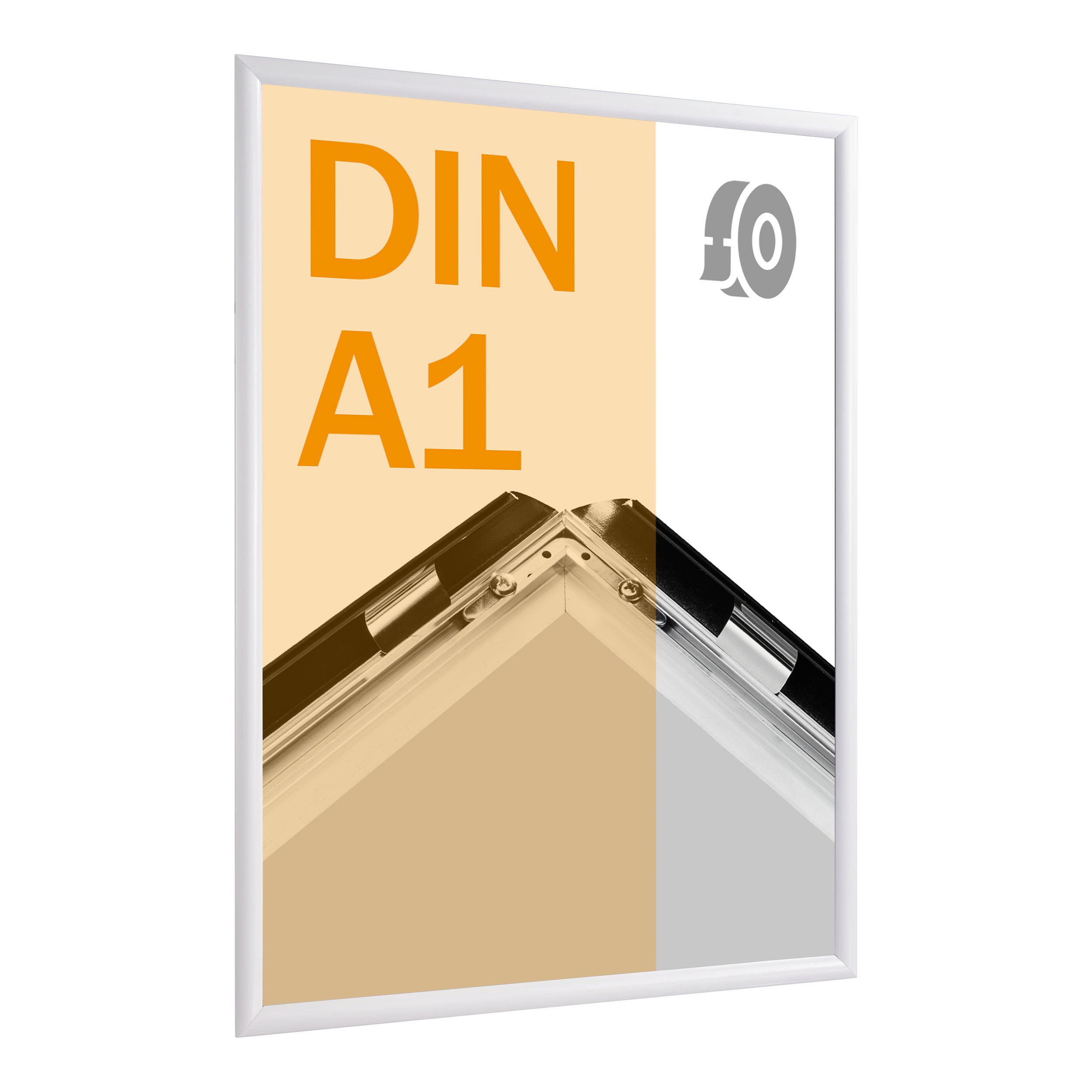 Klapprahmen A1, selbstklebend weiß | Gehrung, Aluminium