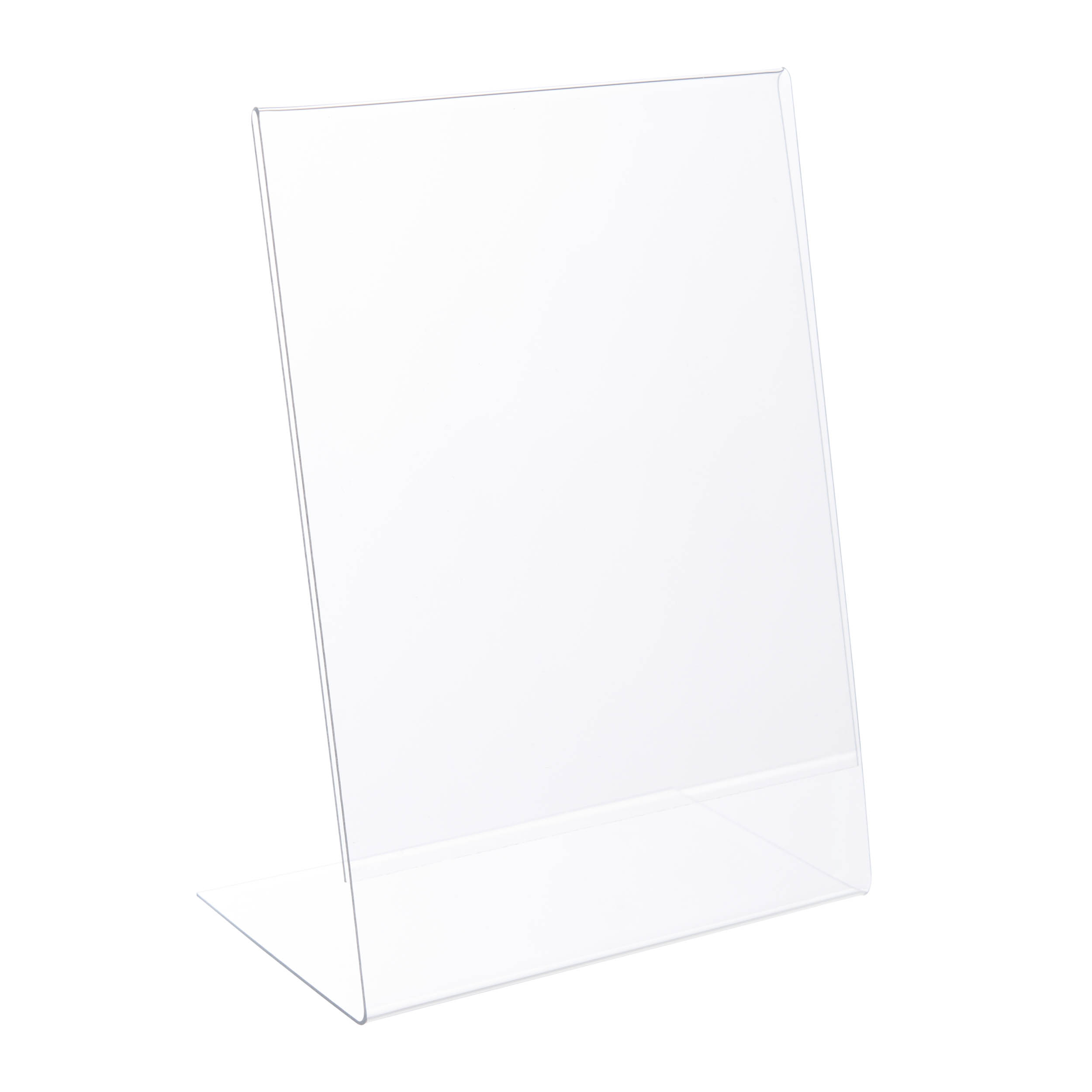 L-Aufsteller, Hochformat, bruchfest, PET A6, transparent