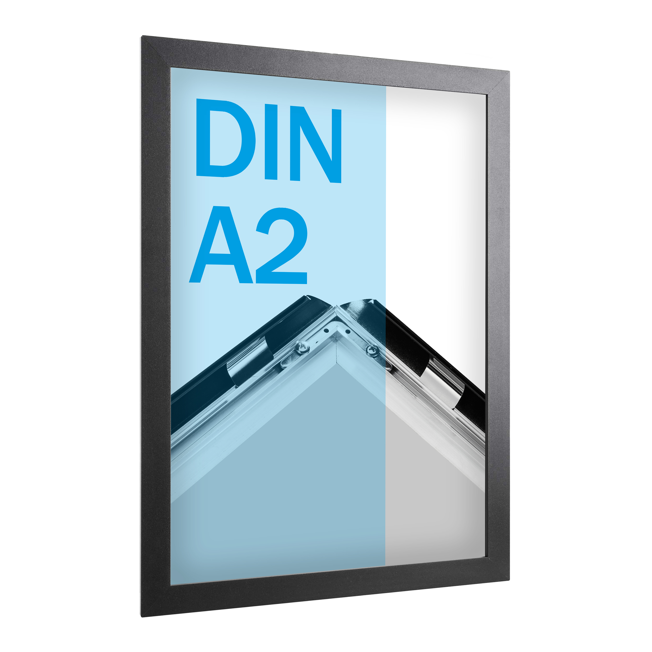 Klapprahmen "Hardline" A2, 33mm, schwarz, Gehrung, Aluminium