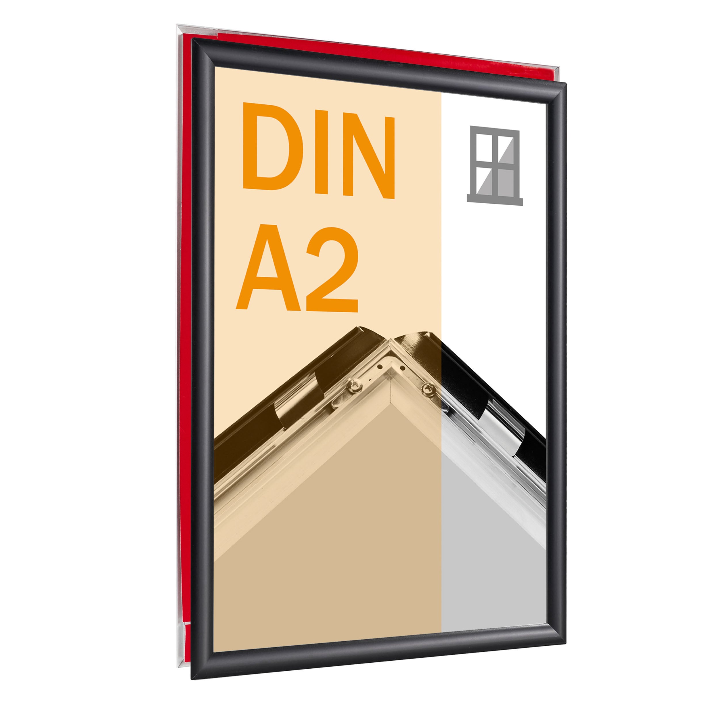 Fenster Klapprahmen A2 schwarz, Aluminium
