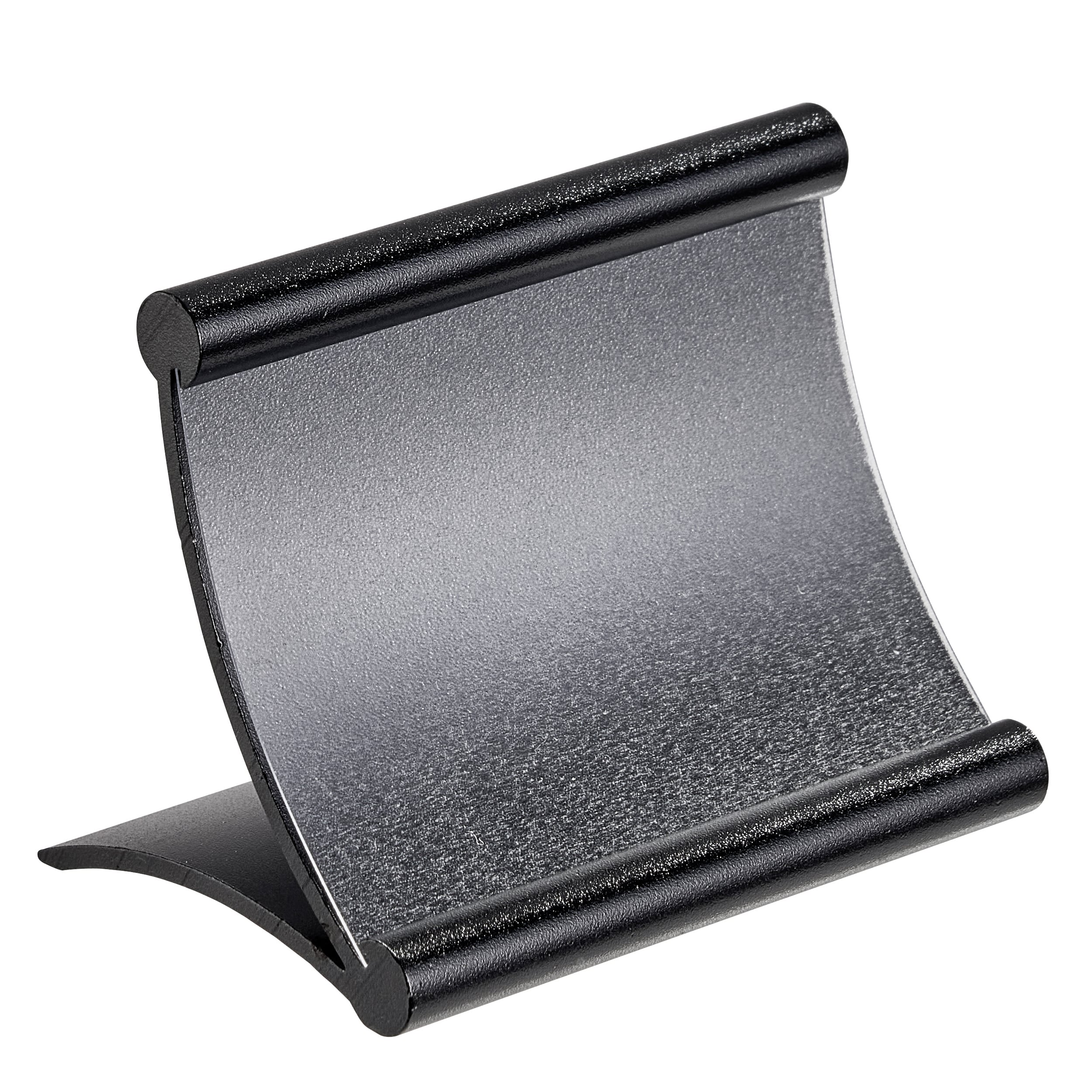 Tischaufsteller Alu 50 x 70 mm | schwarz, Aluminium|PVC