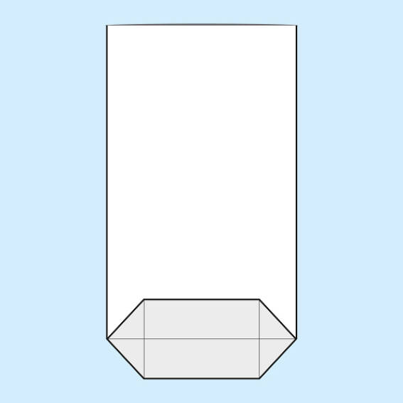 2000 Kreuzbodenbeutel, OPP-Folie 180 x 300 mm, transparent