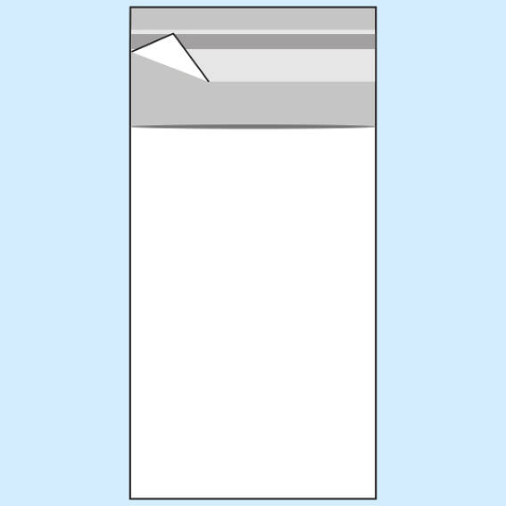 100 Klappenbeutel, wiederverschließbar, OPP-Folie, transparent 60 x 120 mm