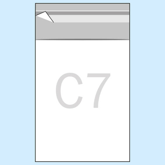 100 Klappenbeutel, wiederverschließbar, OPP-Folie, transparent 87 x 116 mm - C7