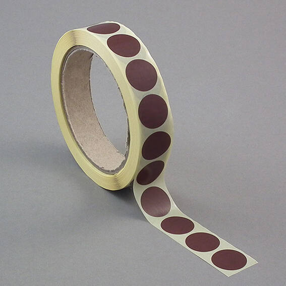 Markierungspunkte, 20 mm, einseitig stark haftend, Papier, dunkelbraun