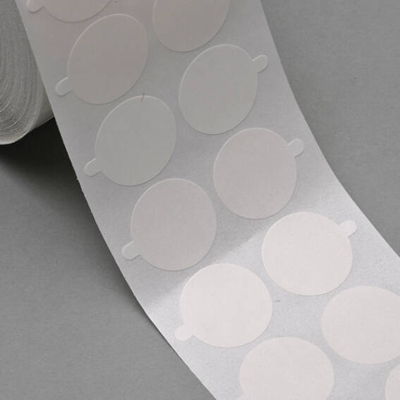 Doppelseitige PET-Klebepunkte, beidseitig schwach haftend, 30 mm, 1000 Stück, transparent