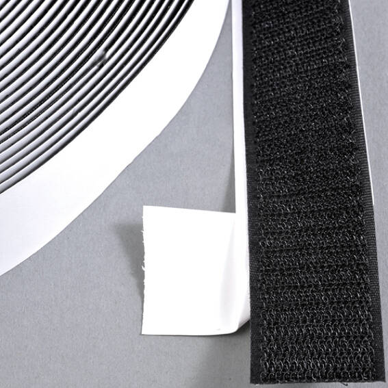 Klett Hakenband selbstklebend 25mm Farbe Schwarz