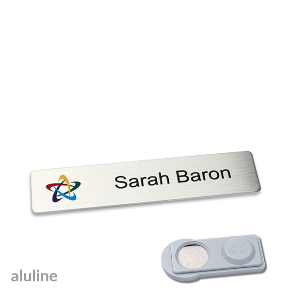 10 Namensschilder aluline-plus alu-complete Magnet 68 x 16 mm | silber | smag Magnet, Metall