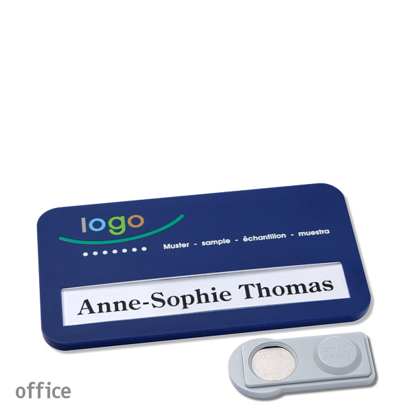 10 Namensschilder office color-print Magnet dunkelblau | smag Magnet, Kunststoff