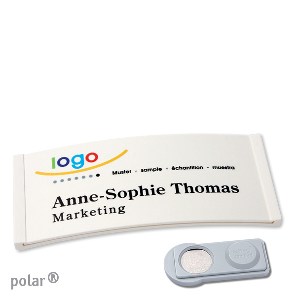 10 Namensschilder polar color-complete magnet 74 x 34 mm | weiß | smag Magnet, Kunststoff