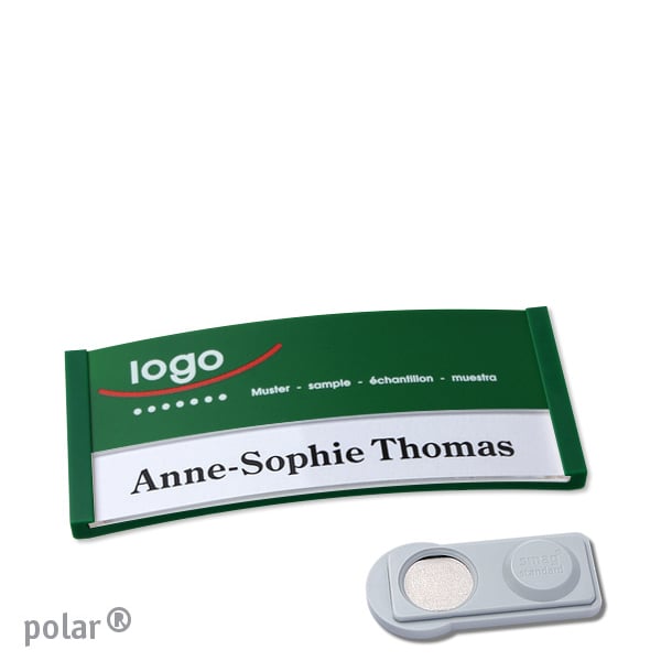 10 Namensschilder polar color-print Magnet 65 x 30 mm | grün | smag Magnet, Kunststoff