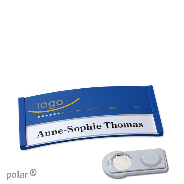 10 Namensschilder polar color-print Magnet 65 x 30 mm | blau | smag Magnet, Kunststoff