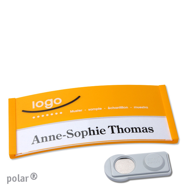 10 Namensschilder polar color-print Magnet 74 x 34 mm | gelb | smag Magnet, Kunststoff