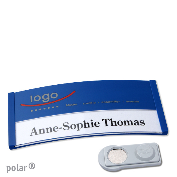 10 Namensschilder polar color-print Magnet 74 x 34 mm | blau | smag Magnet, Kunststoff