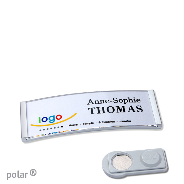 10 Namensschilder polar quick-print Magnet 64 x 22 mm | smag Magnet | edelstahl, Kunststoff
