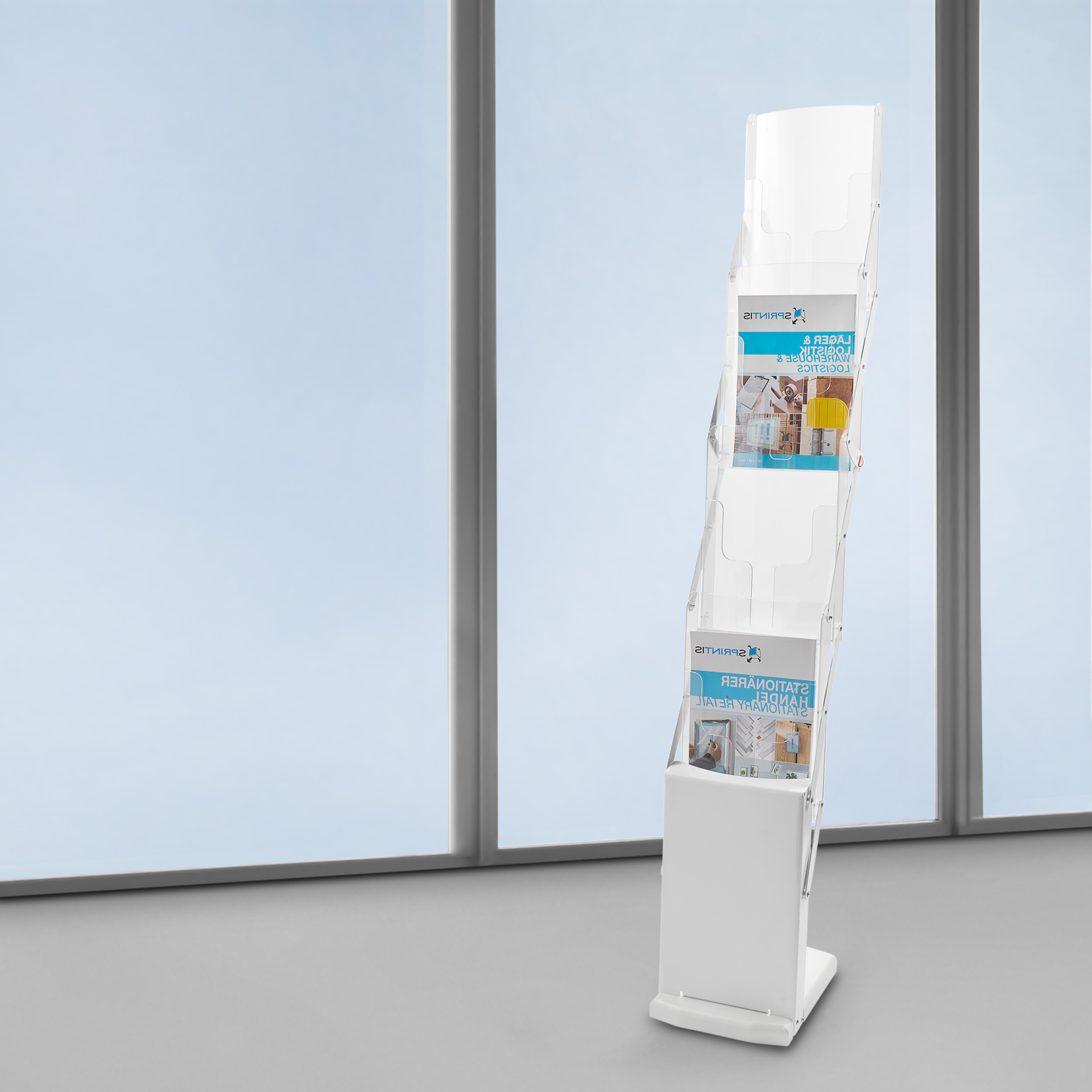 JJsdwin Klappbarer Broschürenständer - 4 Etagen Prospektständer Faltbar