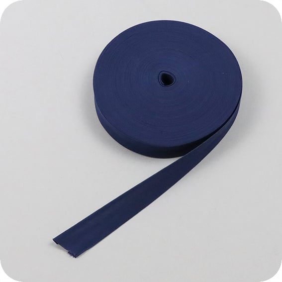 Schrägband aus Polyester, Einfassband, doppelt gefalzt, 36/20 mm, dunkelblau, Rolle mit 25 m